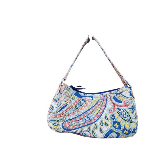 Vera Bradley Paisley Shoulder Bag Quilted Cotton Multicolor Pattern Lightweight - Picture 1 of 4